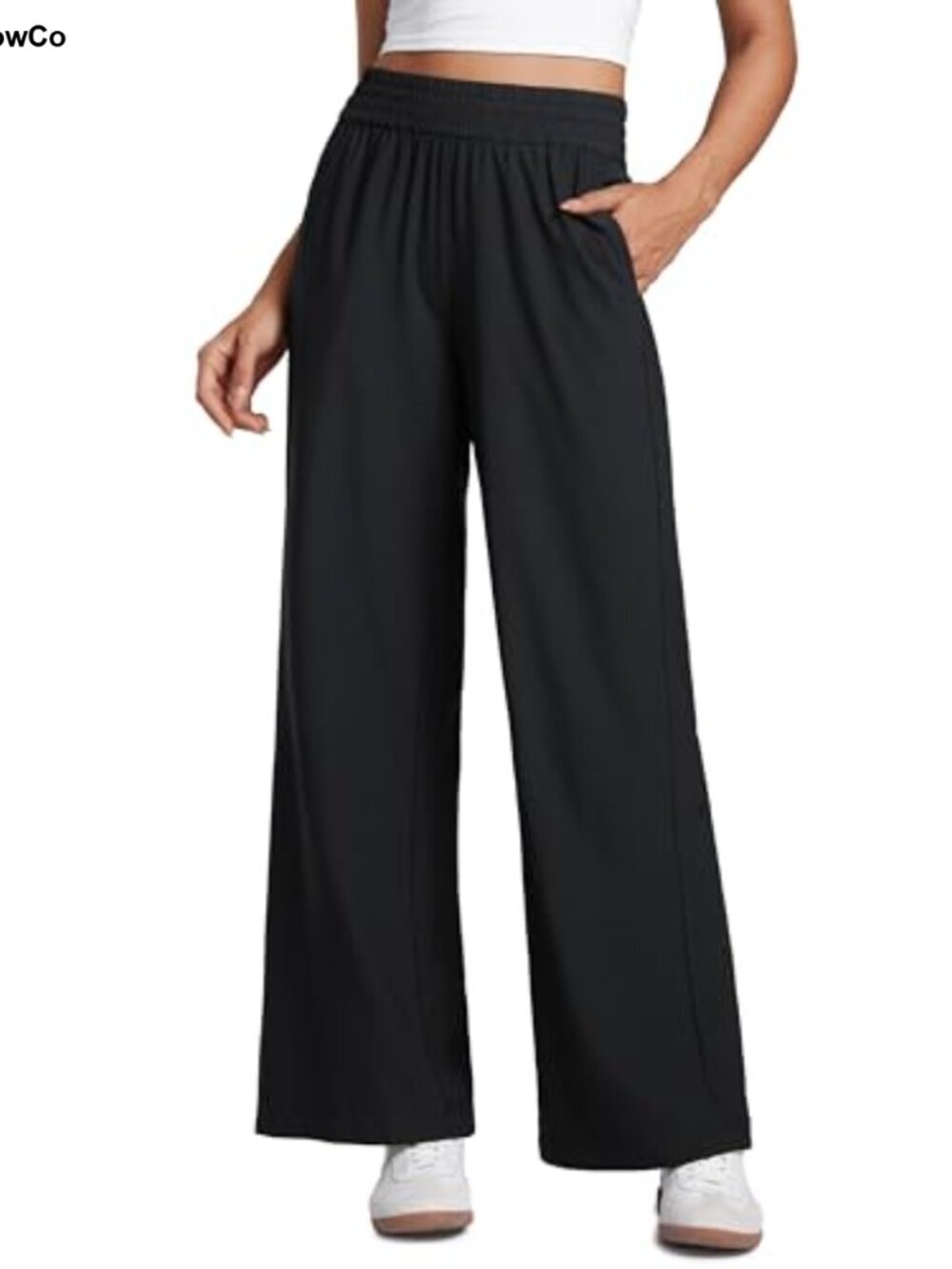 Wide Leg Drapey Pants High Rise Yoga Active Stretchy Polyester Blend